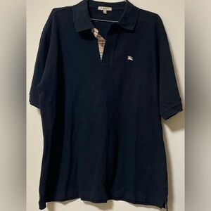 BURBERRY LONDON Men's Black 100% Cotton Short Sleeve Polo Shirt Sz L